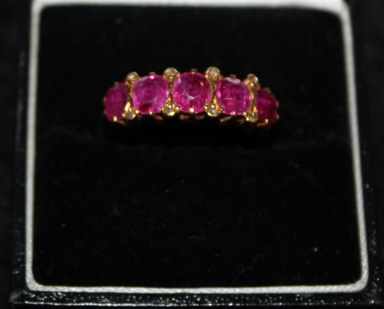 Ruby half hoop ring